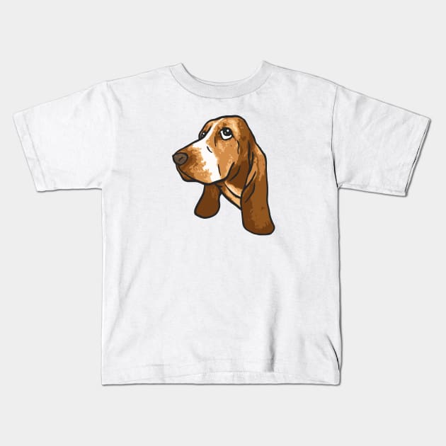 Basset Hound Dog Kids T-Shirt by PetinHeart